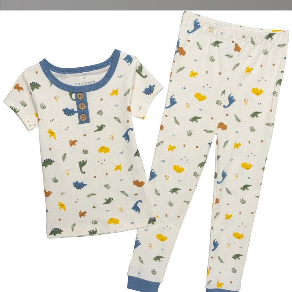 CHICKPEA ORGANIC Infant Boys Dino Print Pajamas - Organic Cotton.